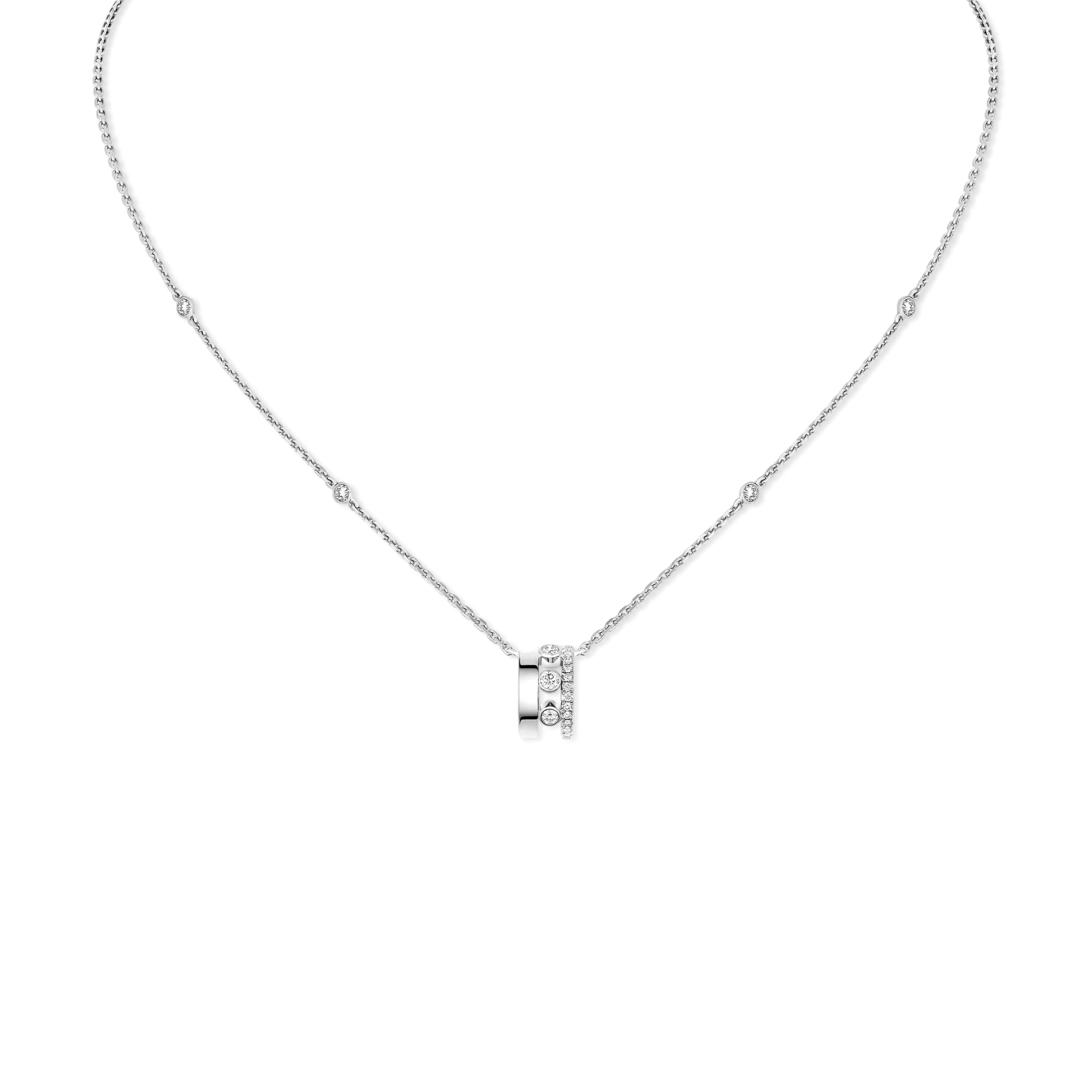 Mes1kaa move romane pendant necklace white gold d1am0nd necklace 07158-wg